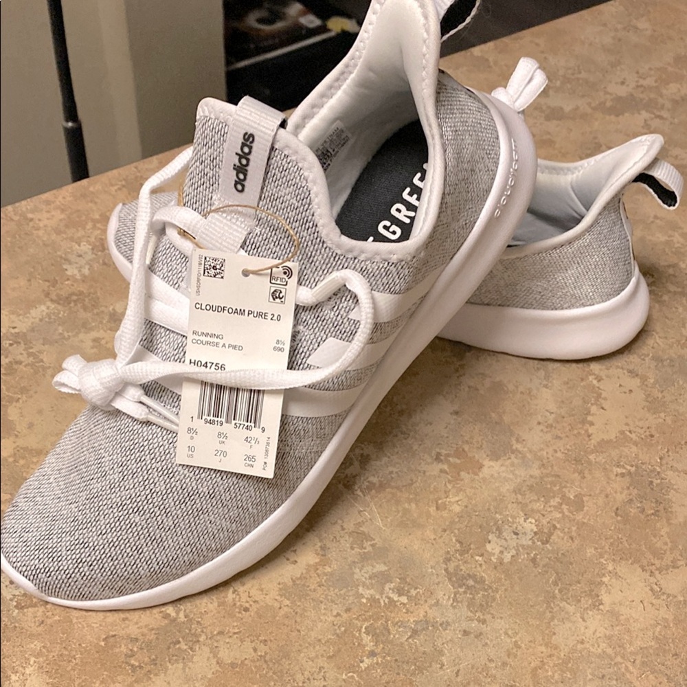 Adidas Gray Cloudfoam Pure 2.0 Sneakers
